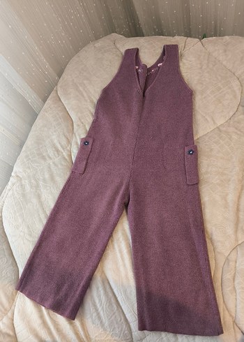 Kızlar için Mor Örgü Salaş Tulum - Görsel 2