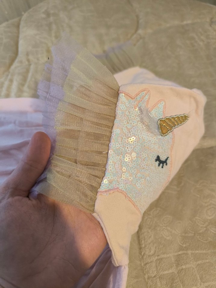 Pembe Nakışlı Kız Çocuk Elbise - Görsel 3