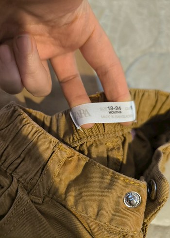 Erkek Çocuk Bej Bol Kesim Keten Pantolon - Görsel 4