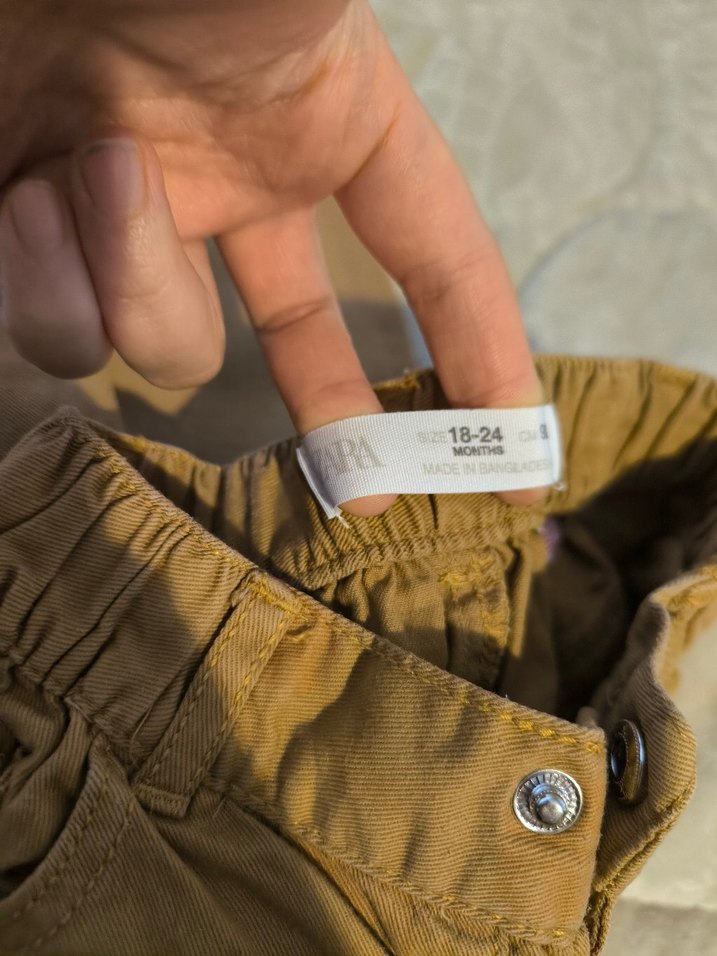 Erkek Çocuk Bej Bol Kesim Keten Pantolon - Görsel 4