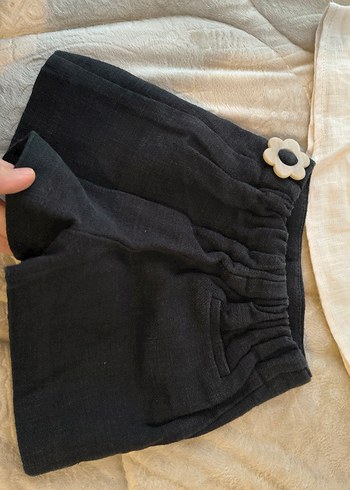 Kısa Kollu Beyaz Fiyonk Detaylı Bebek Kız Takımı - Görsel 2