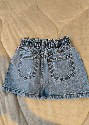 Kemerli Mavi Kot Etek - Görsel 2