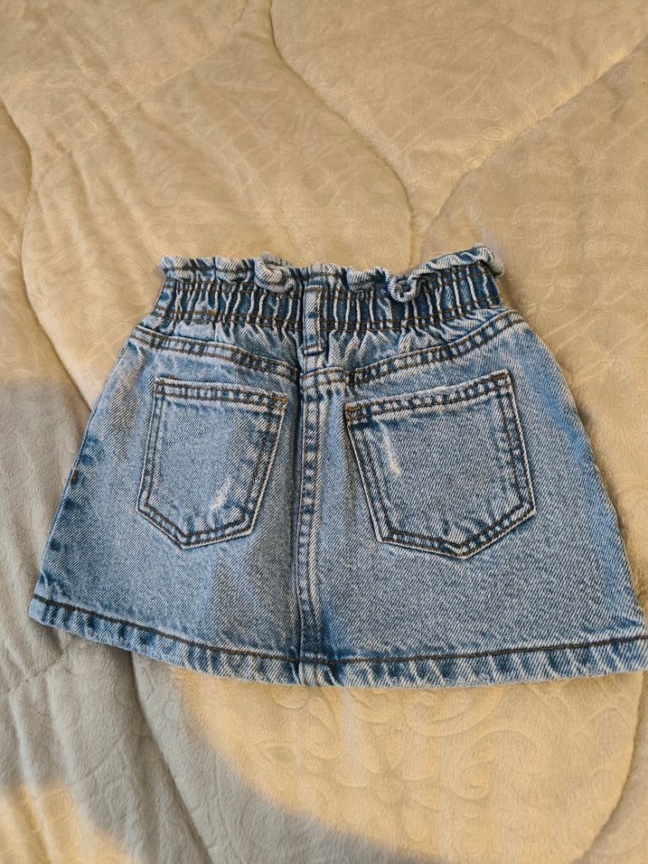 Kemerli Mavi Kot Etek - Görsel 2