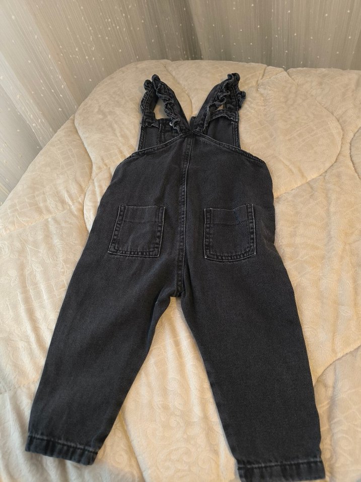 Siyah Denim Salopet - Görsel 2