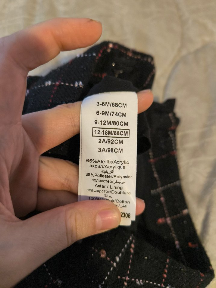 Ekose Desenli Siyah Mini Etek - Görsel 3