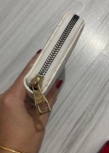 U.S Polo Assn. Beyaz Deri Kadın Fermuarlı Cüzdan