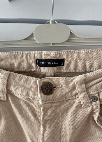 38 Beden Bej Kadın Keten Regular Fit Pantolon