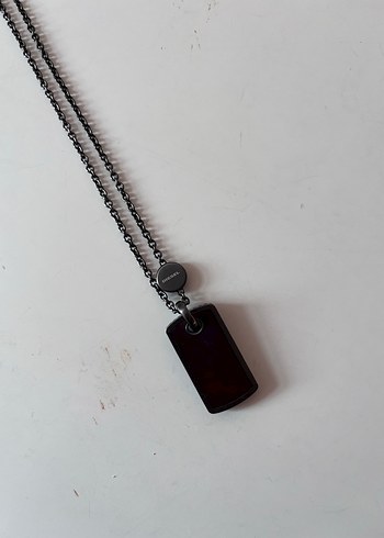 Siyah Zincir Detaylı Midi Kolye - Görsel 2