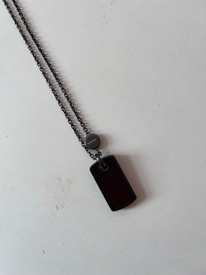 Siyah Zincir Detaylı Midi Kolye - Görsel 2