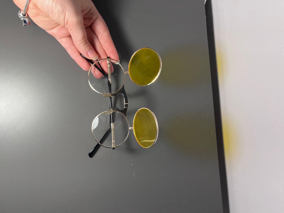 Sarı Retro Yuvarlak Kadın Gözlüğü - Görsel 2