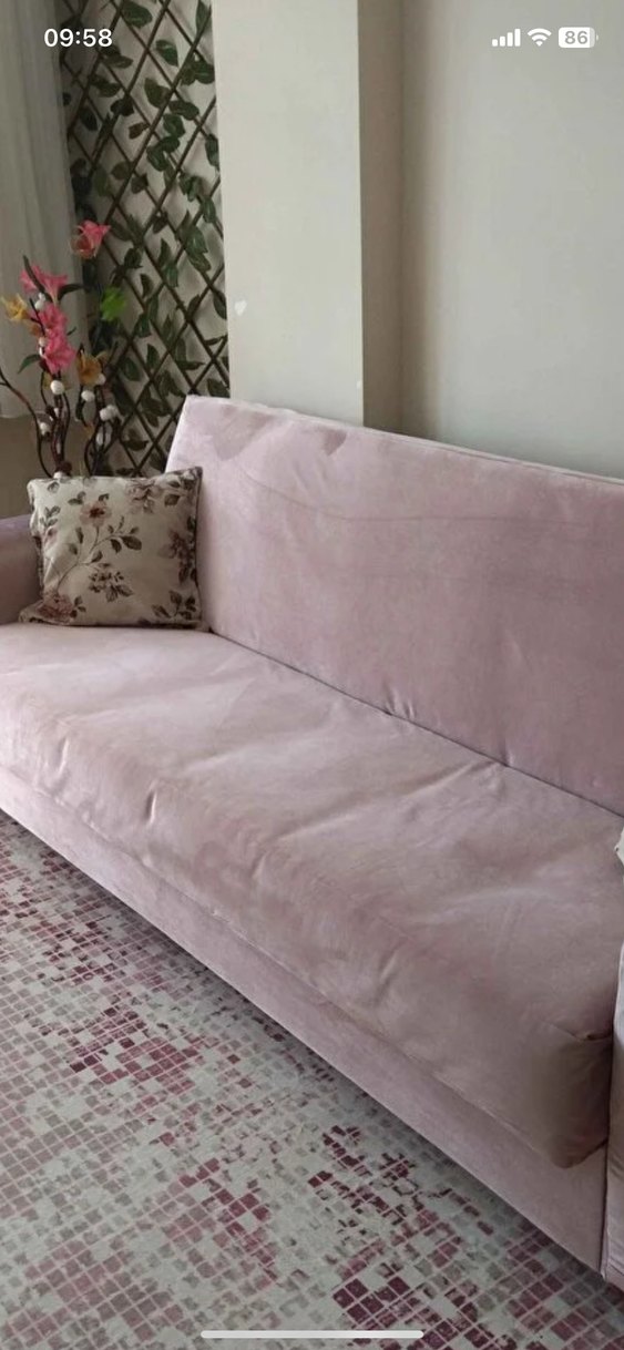 Pembe kadife kumaş - Görsel 2