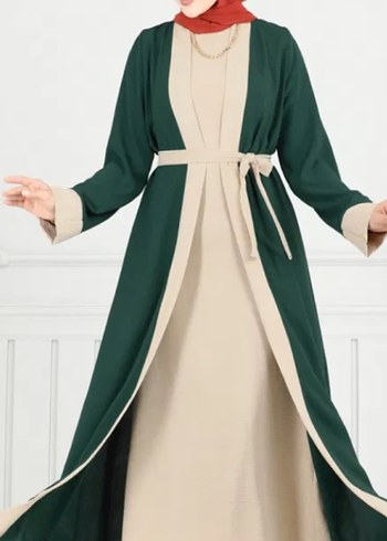 Uzun Kollu Beyaz Kadın abaya fiyat temsili - Görsel 4