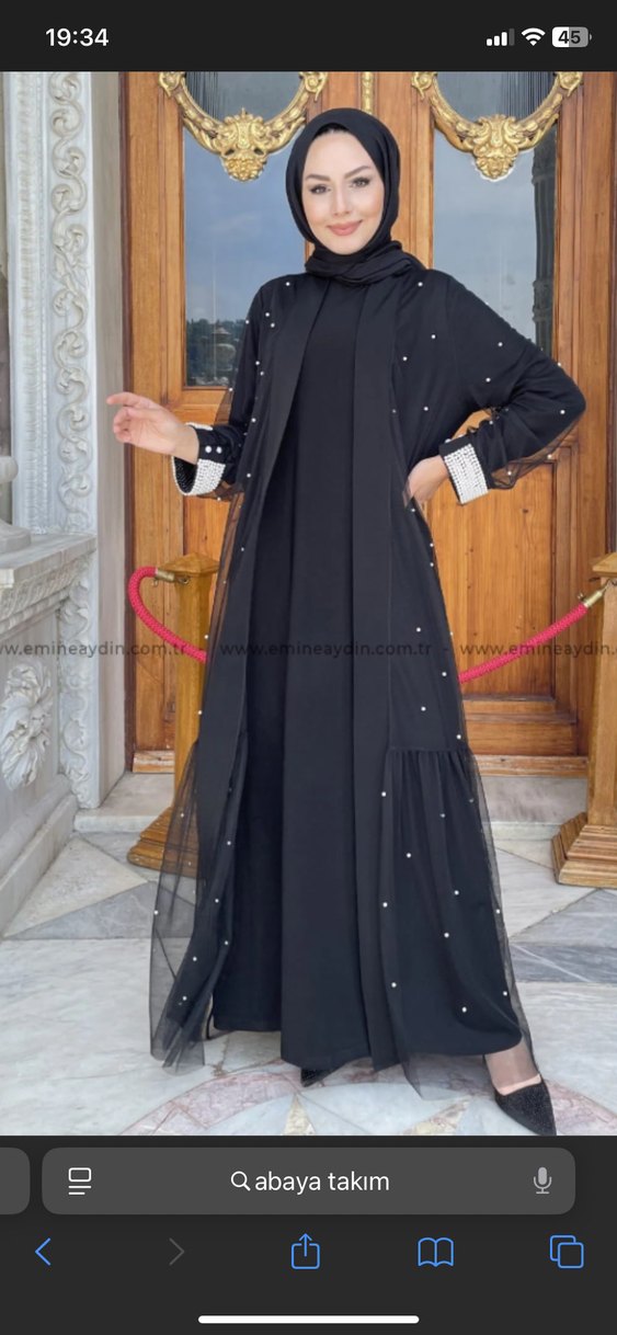 Uzun Kollu Beyaz Kadın abaya fiyat temsili - Görsel 3