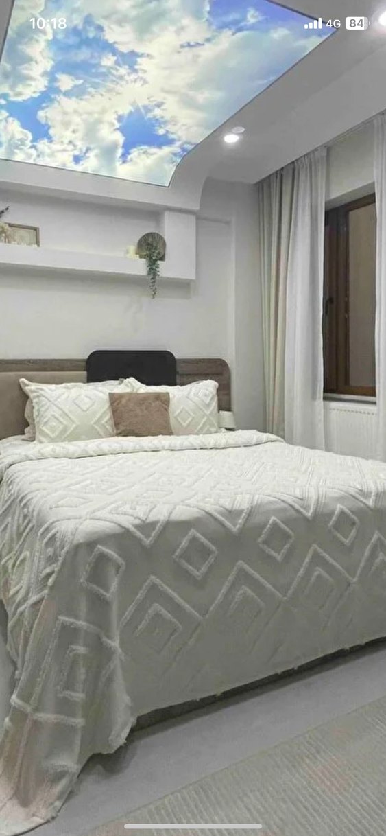 İşlemeli Beyaz Yatak Örtüsü nakit1500 - Görsel 2