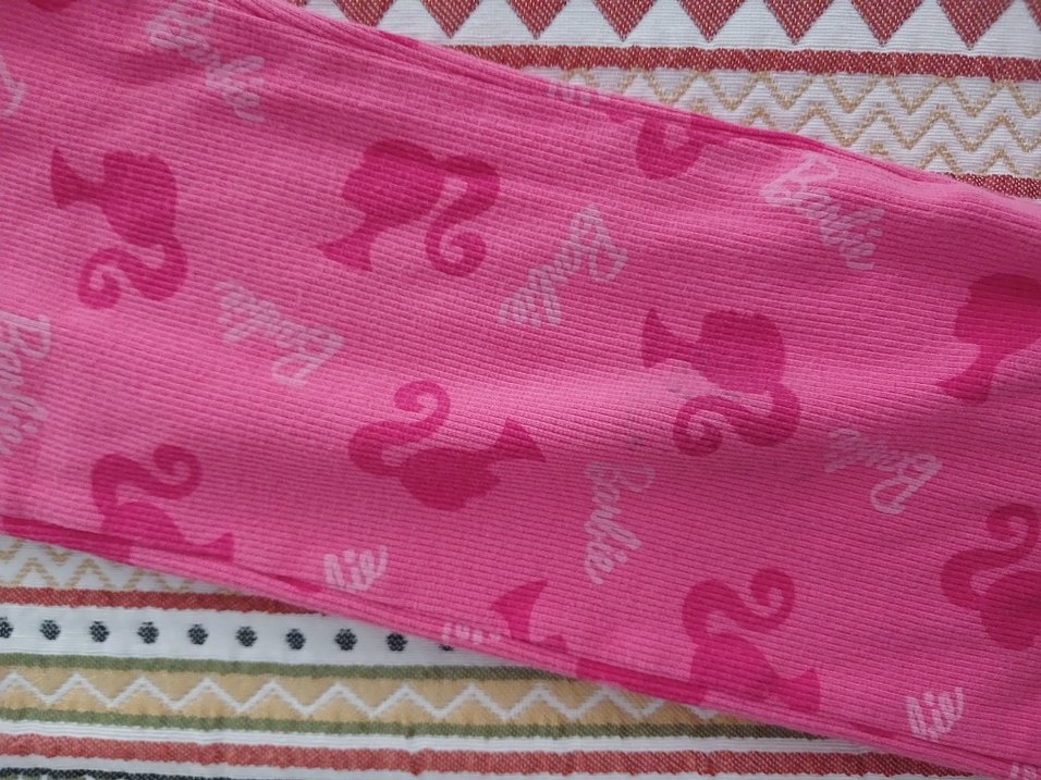 Kız Çocuk Pembe Baskılı Esnek Tayt - Görsel 2