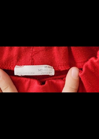 10 Yaş Beden Kırmızı Fırfırlı Çocuk İspanyol Paça Tayt