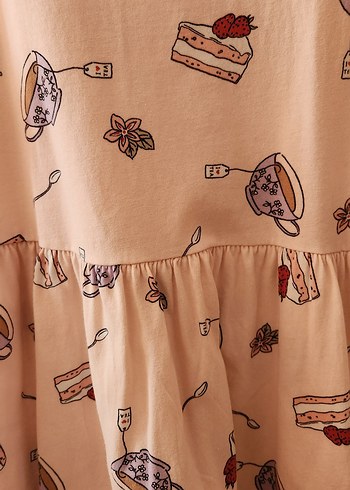 Kız Çocuk Pembe Kolsuz Pamuklu Elbise - Görsel 3