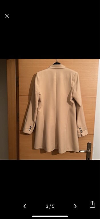 m Beden Krem blazer tesettür ceket
