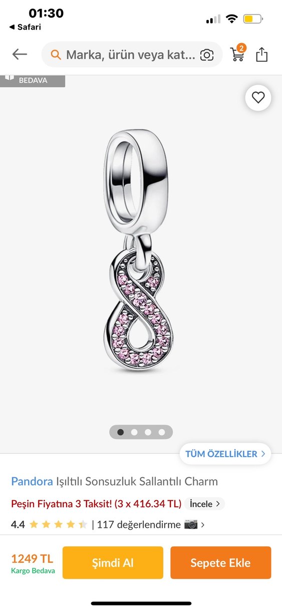 sonsuzluk charm pandora - Görsel 3