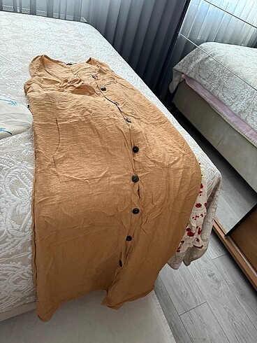 42 Beden camel Renk Jile elbise