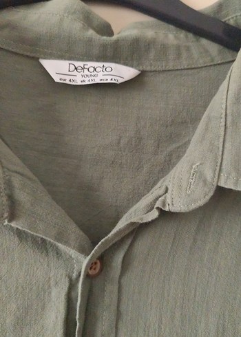 Erkek Keten Kısa Kollu Gömlek - Görsel 3