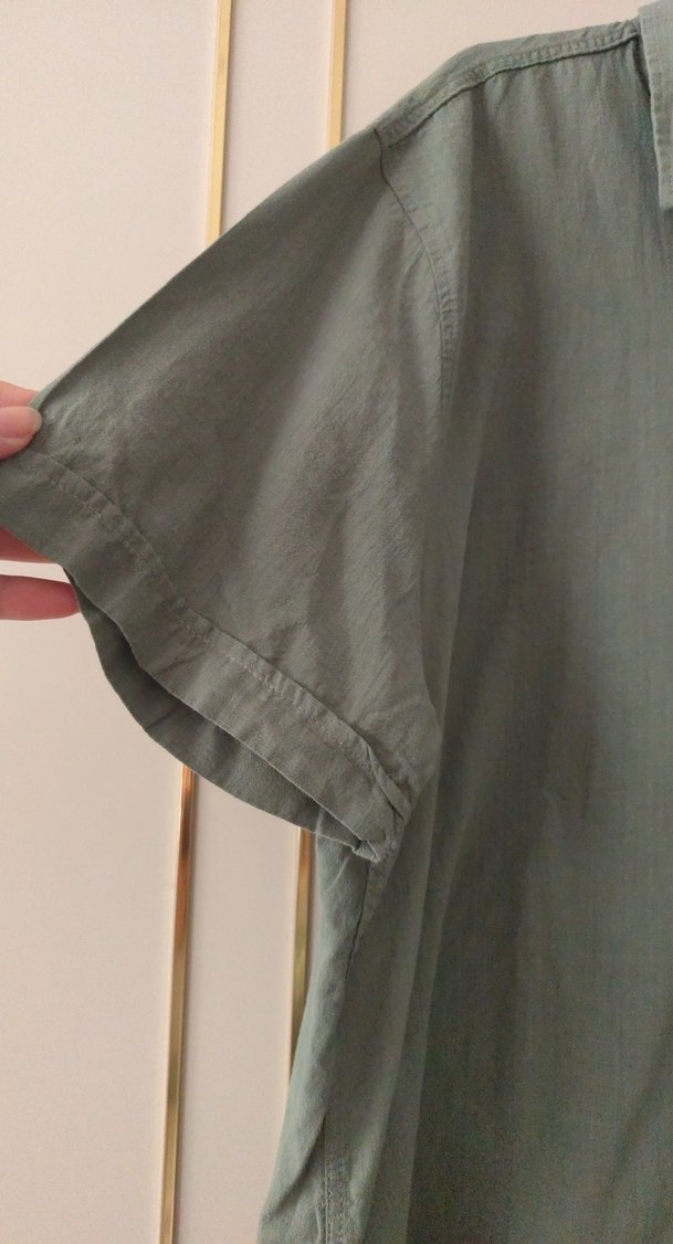 Erkek Keten Kısa Kollu Gömlek - Görsel 2