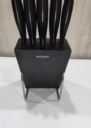 Emsan Siyah Bıçak Seti ve Standı - Görsel 2