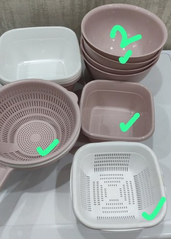 Beyaz ve Açık Renk Plastik Mutfak Gereçleri Seti - Görsel 2