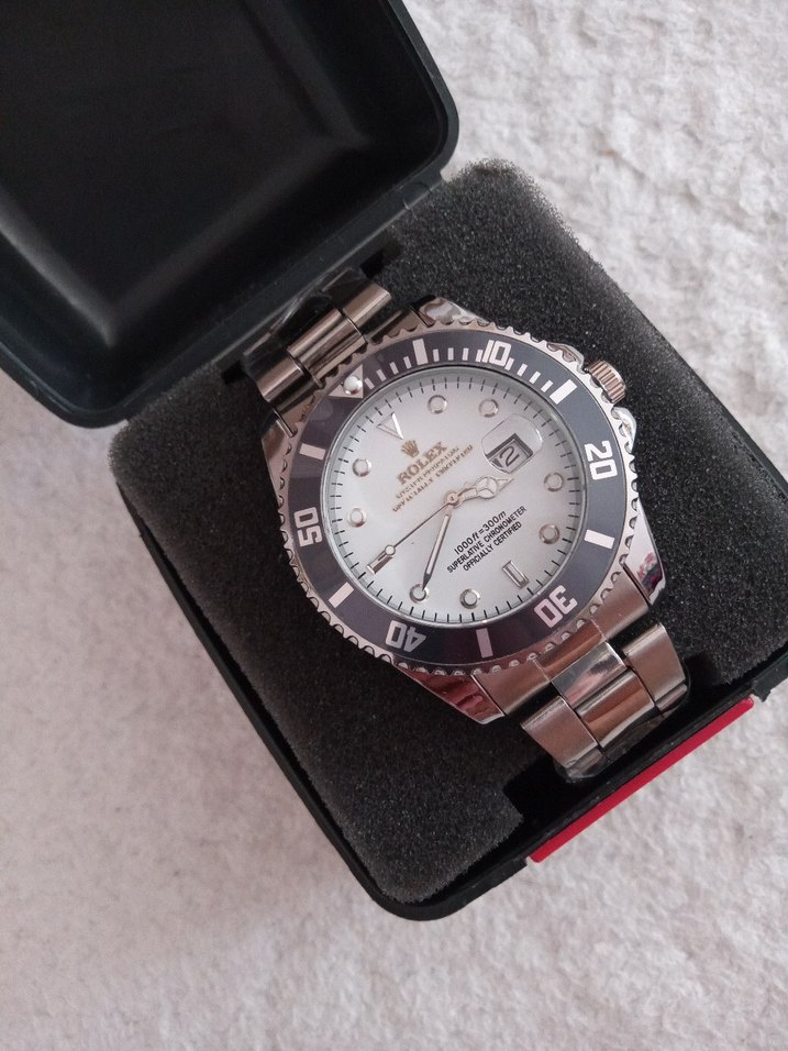 Rolex Modern Klasik Erkek Saati Beyaz Kadran - Görsel 3