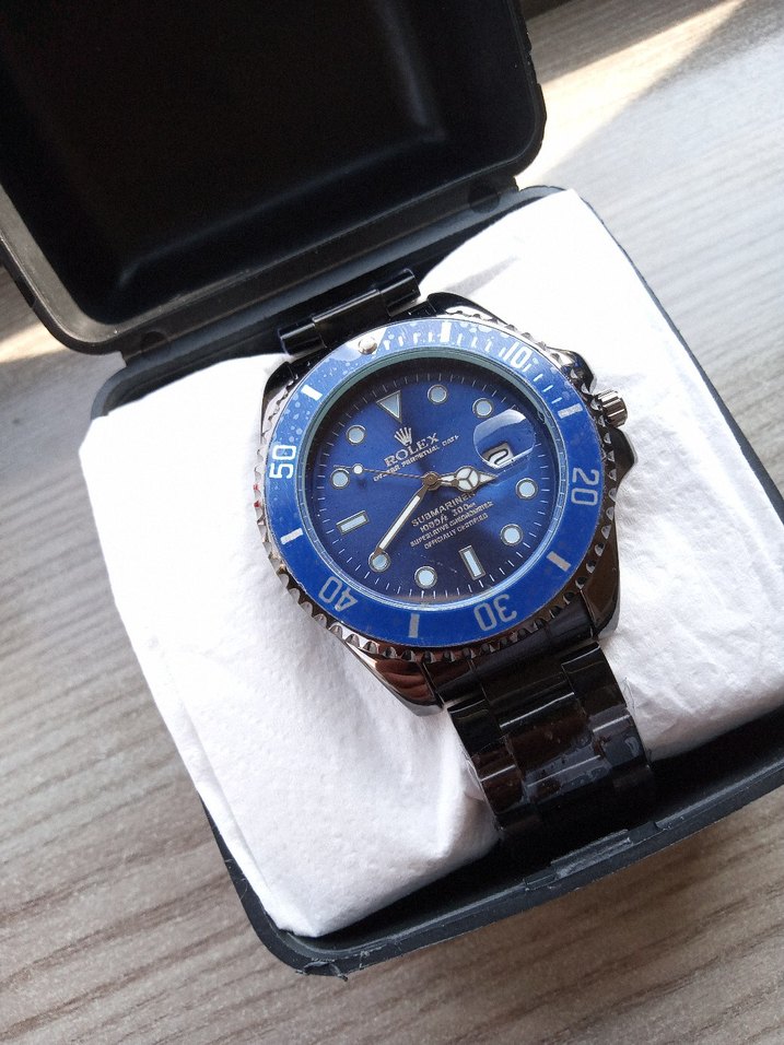 Rolex Mavi Klasik Erkek Kol Saati - Görsel 3