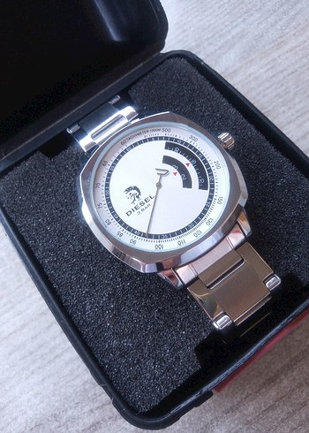 Gri Beyaz Diesel Erkek İş Saat - Görsel 3