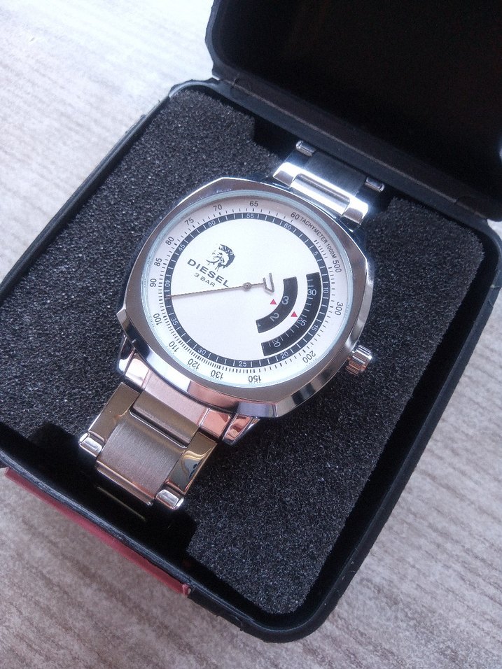 Gri Beyaz Diesel Erkek İş Saat - Görsel 2