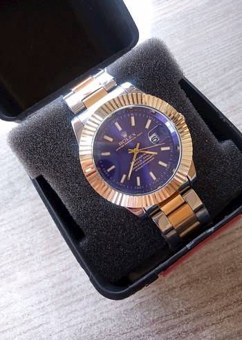 Parlak Mavi Kadranlı Modern Klasik Erkek Saat - Görsel 2