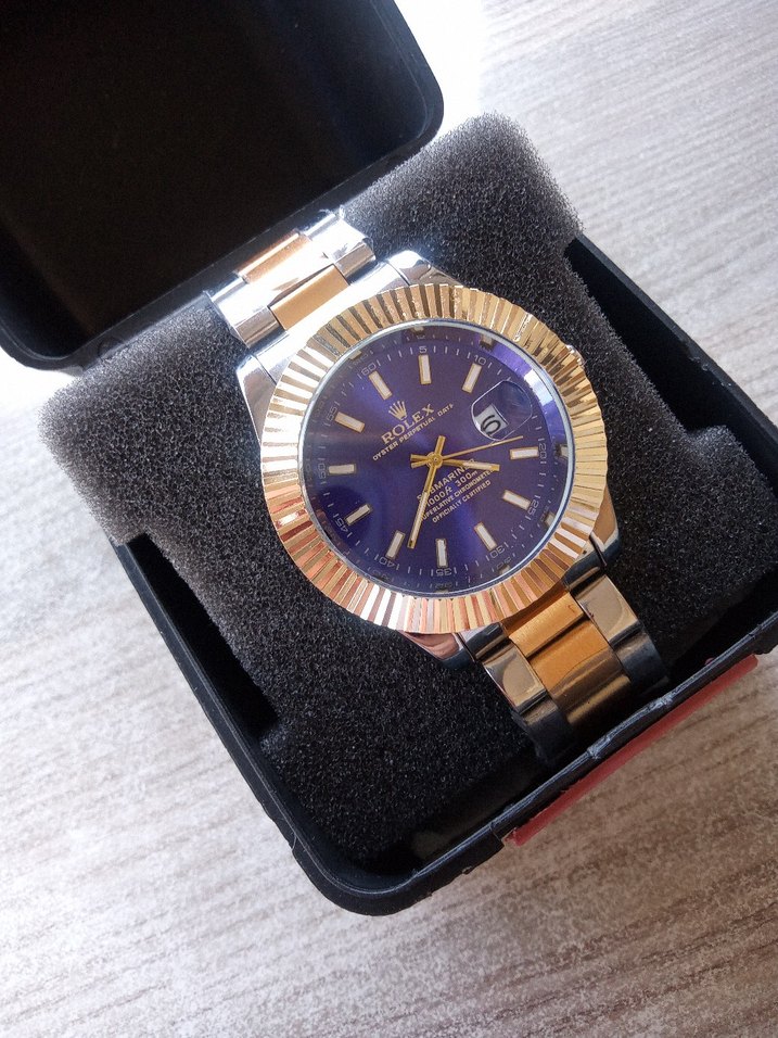 Parlak Mavi Kadranlı Modern Klasik Erkek Saat - Görsel 2