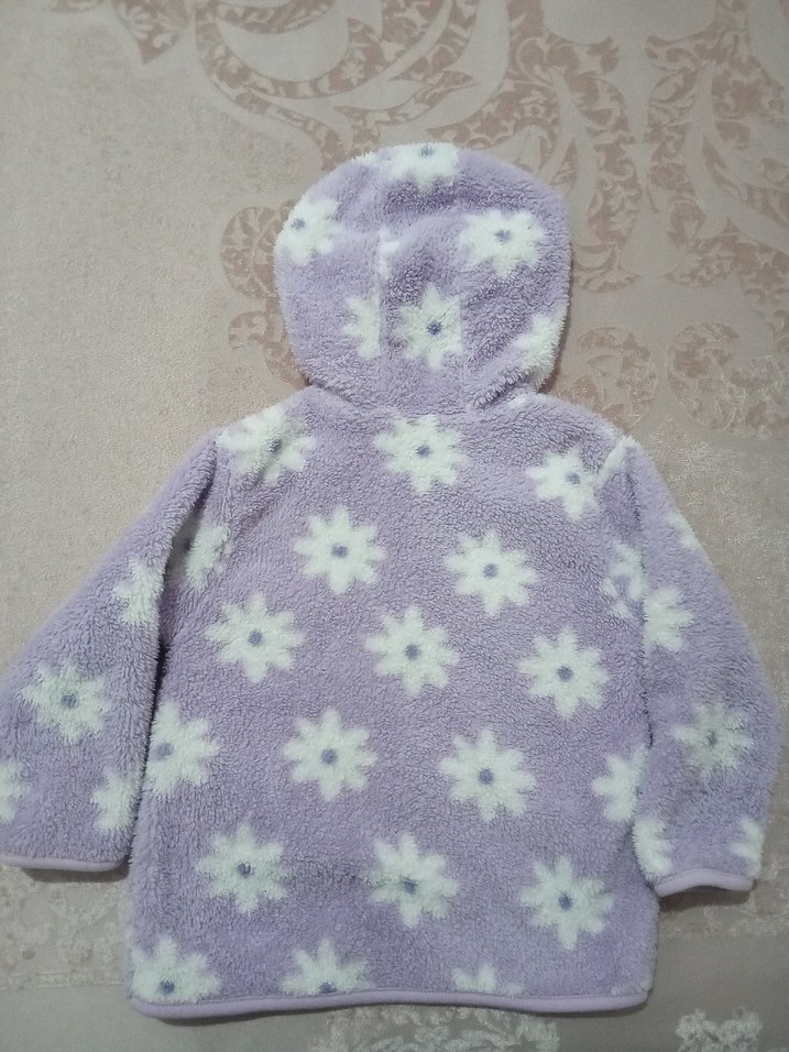 Kız Çocuk Mor Kapüşonlu Peluş Ceket 3 YAŞ - Görsel 3