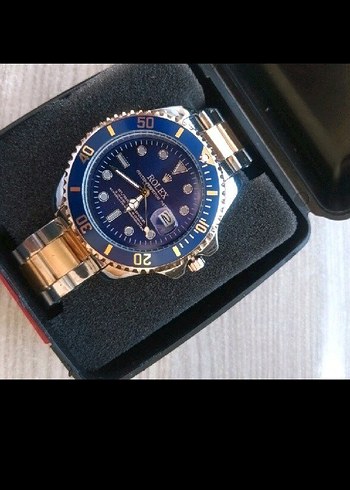 Mavi Kadranlı Erkek Rolex Saat - Görsel 5