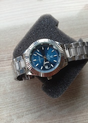 Rolex Klasik Erkek Kol Saati Lacivert Kadran - Görsel 7