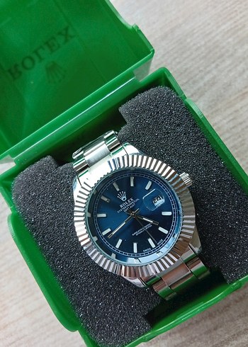 Rolex Klasik Erkek Kol Saati Lacivert Kadran - Görsel 3