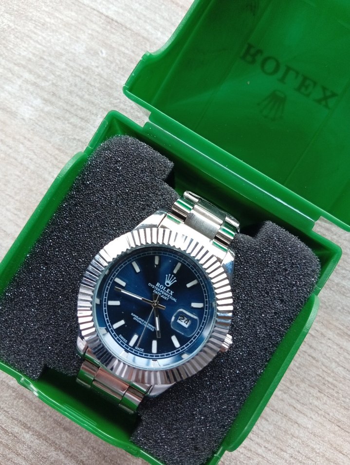 Rolex Klasik Erkek Kol Saati Lacivert Kadran - Görsel 2