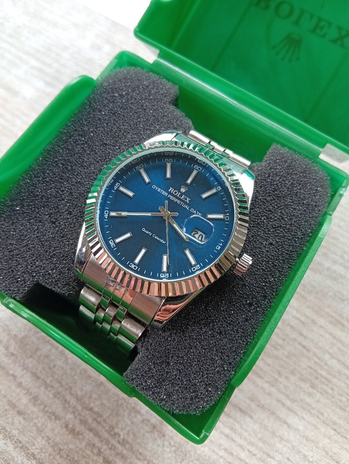 Mavi Kadranlı Klasik Erkek Saat - Görsel 2