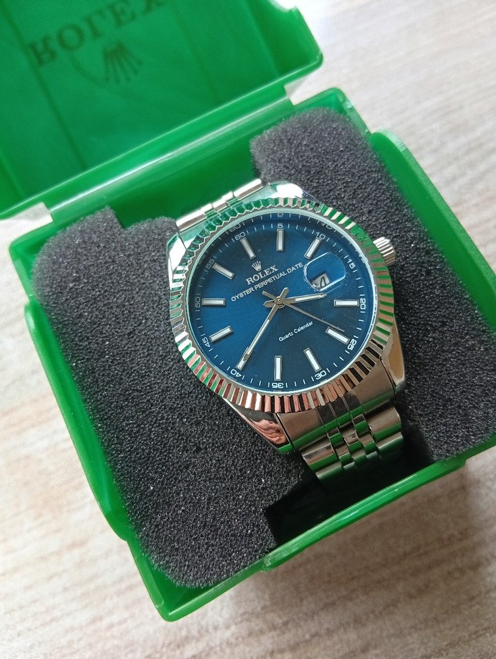 Mavi Kadranlı Klasik Erkek Saat - Görsel 3