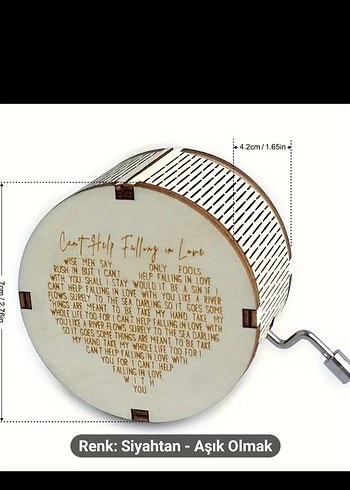 Siyah Ahşap Müzik Kutusu - Aşık Olmak Temalı - Görsel 2