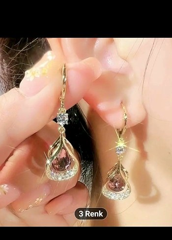 İşlemeli Payetli Midi Küpe - Görsel 2