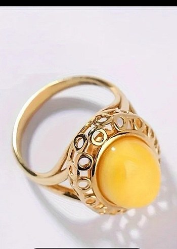 Klasik İşlemeli Parlak Altın Renkli Kadın Yüzük - Görsel 7