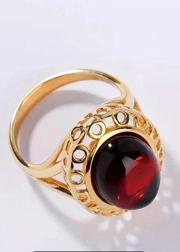 Klasik İşlemeli Parlak Altın Renkli Kadın Yüzük - Görsel 6