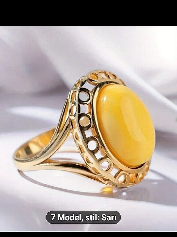 Klasik İşlemeli Parlak Altın Renkli Kadın Yüzük - Görsel 2