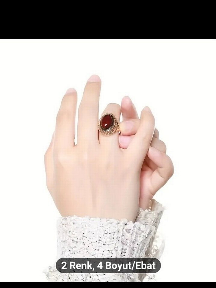 Klasik İşlemeli Parlak Altın Renkli Kadın Yüzük - Görsel 5