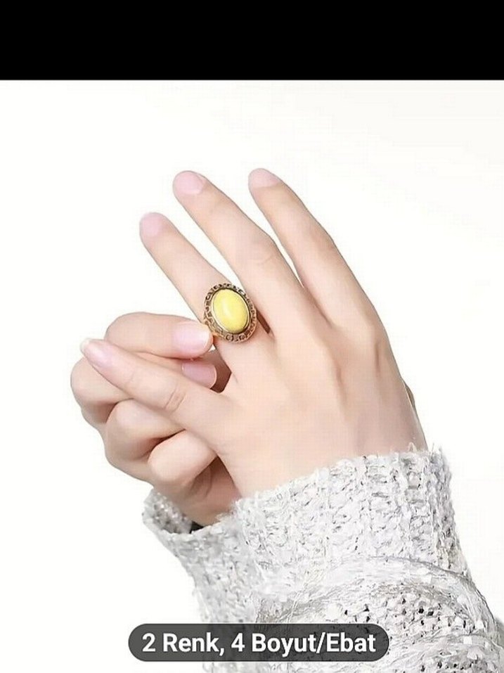 Klasik İşlemeli Parlak Altın Renkli Kadın Yüzük - Görsel 4