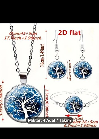 4 Parça Mavi Bohem Takı Seti - Görsel 5