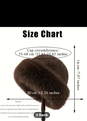 Kahverengi Kürklü Kadın Yün Şapka - Görsel 3